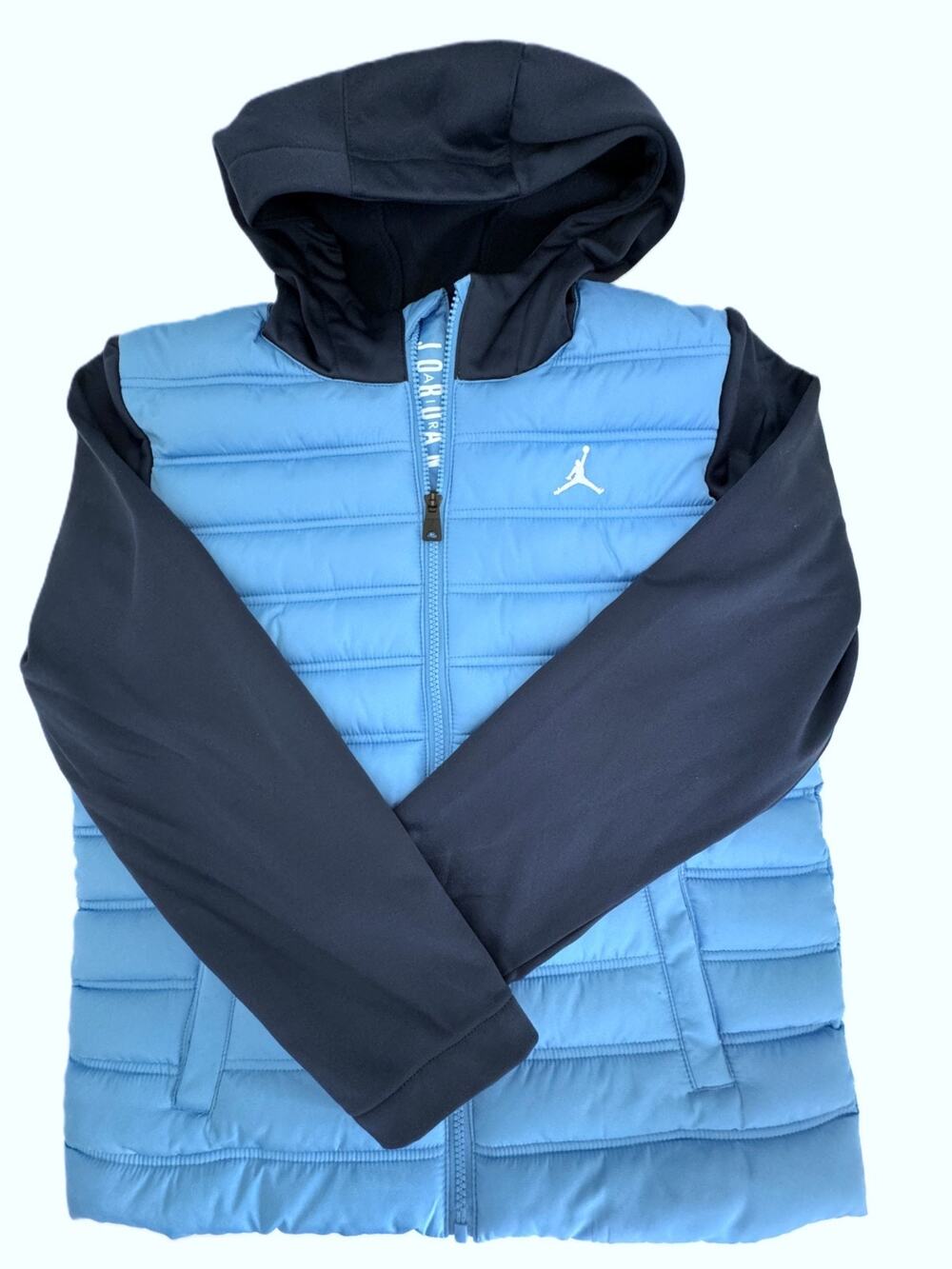 Jordan Jumpman Boys Hybrid Puffer Jacket with Hood - Legend Blue - Size L